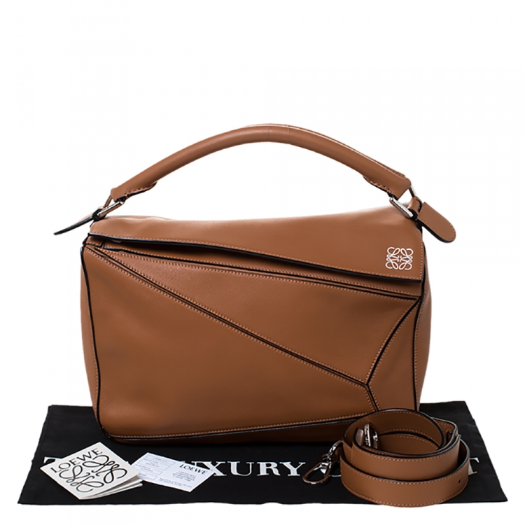 مملوكة مسبقًا Loewe Tan Leather Medium Puzzle Shoulder Bag