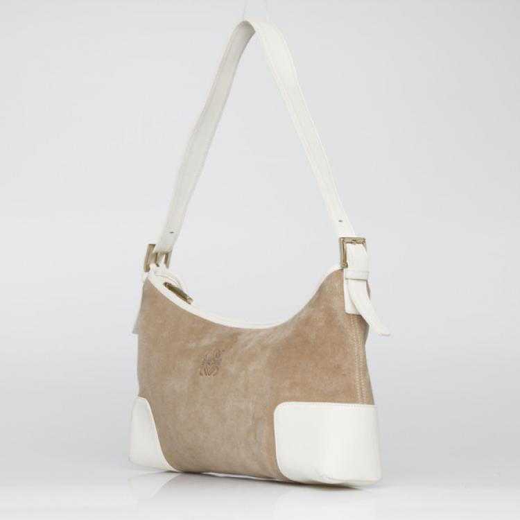 Pre Owned Loewe Small Suede Brown Shoulder Bag