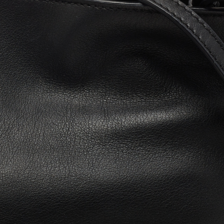Pre Owned Loewe Black Leather Flamenco Shoulder Bag