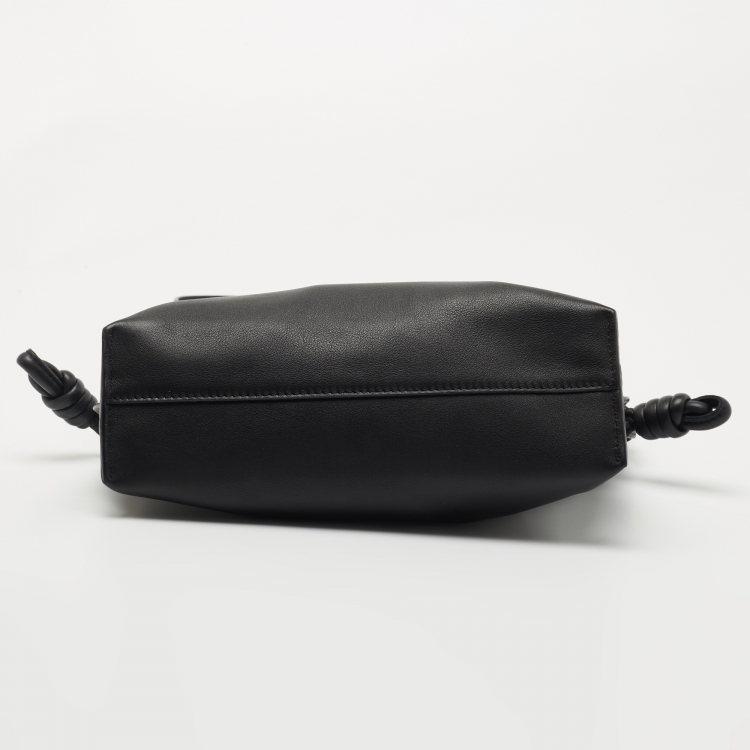 Pre Owned Loewe Black Leather Flamenco Shoulder Bag