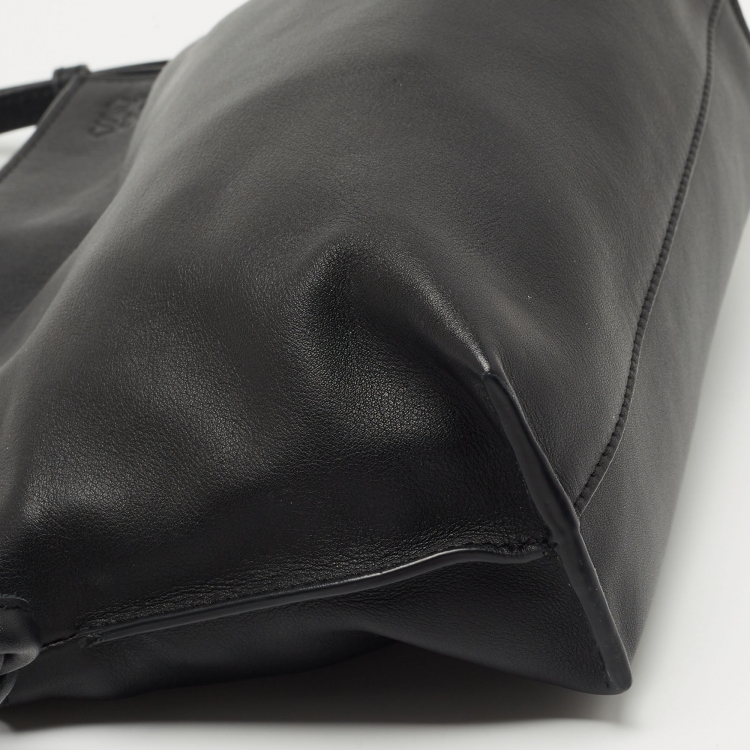 Pre Owned Loewe Black Leather Flamenco Shoulder Bag