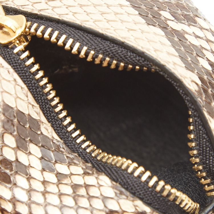 Pre Owned Loewe Beige Python Elephant Coin Purse 
