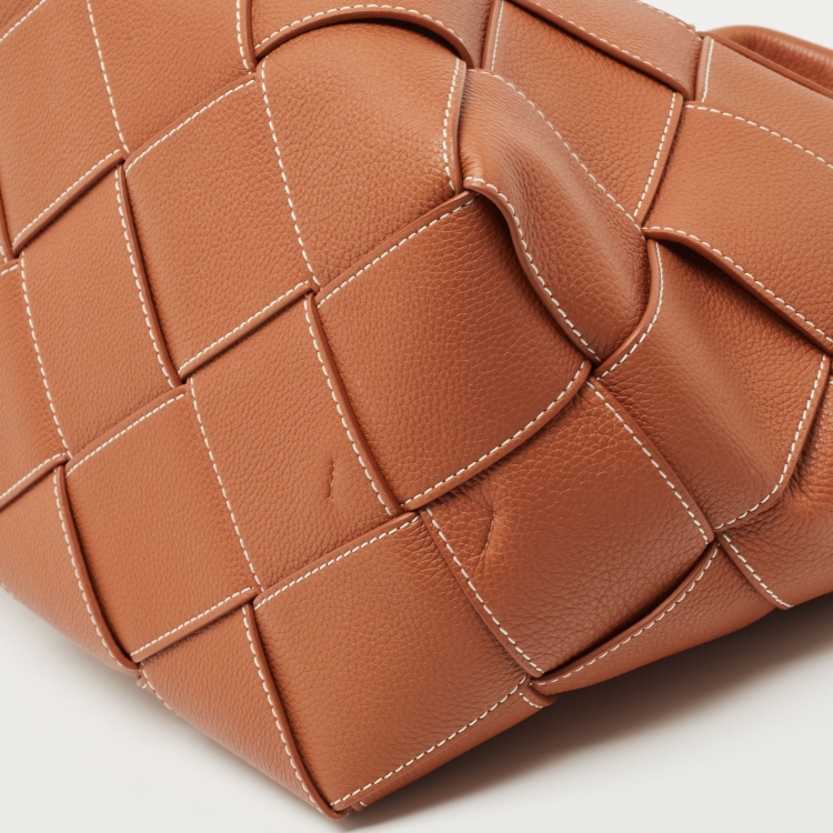 Pre Owned Loewe Brown Woven Leather Small Surplus Basket Bag