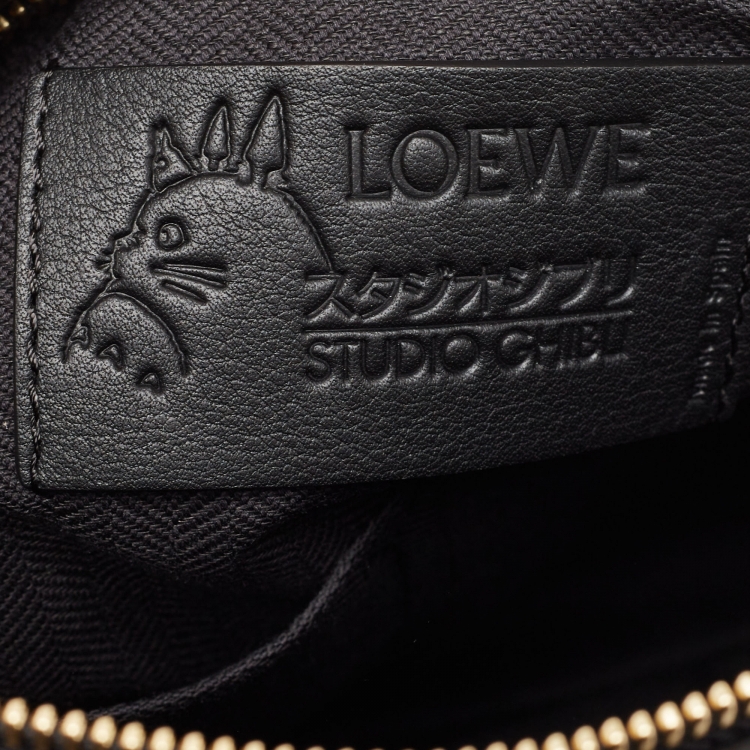 Pre Owned Loewe x Spirited Away Multicolor Denim And Leather Medium Puzzle Shoulder Bag