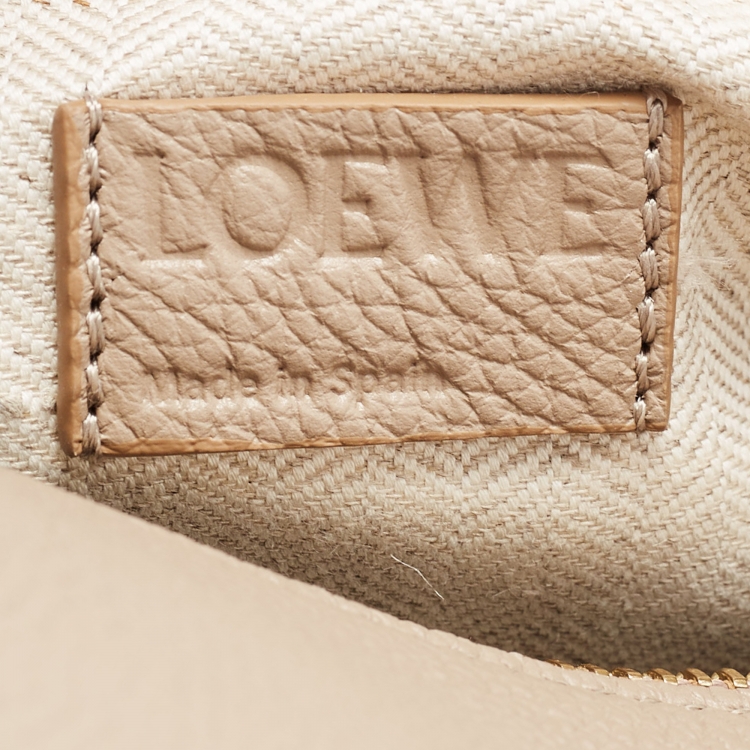 Pre Owned Loewe Beige Leather Small Puzzle Shoulder Bag