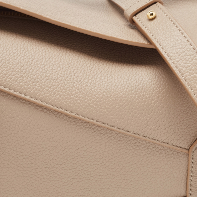 Pre Owned Loewe Beige Leather Small Puzzle Shoulder Bag