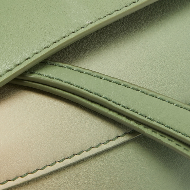 Pre Owned Loewe Pastel Green Leather Mini Degrade Puzzle Shoulder Bag