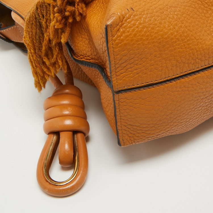 Pre Owned Loewe Brown Leather Flamenco Flap Shoulder Bag