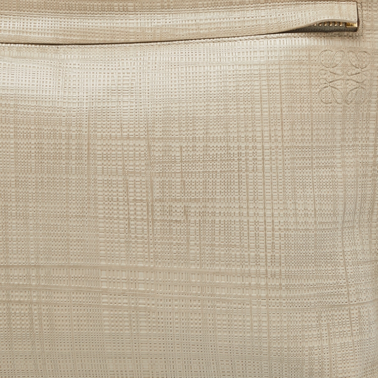 Pre Owned Loewe Beige Leather T Slim Pouch