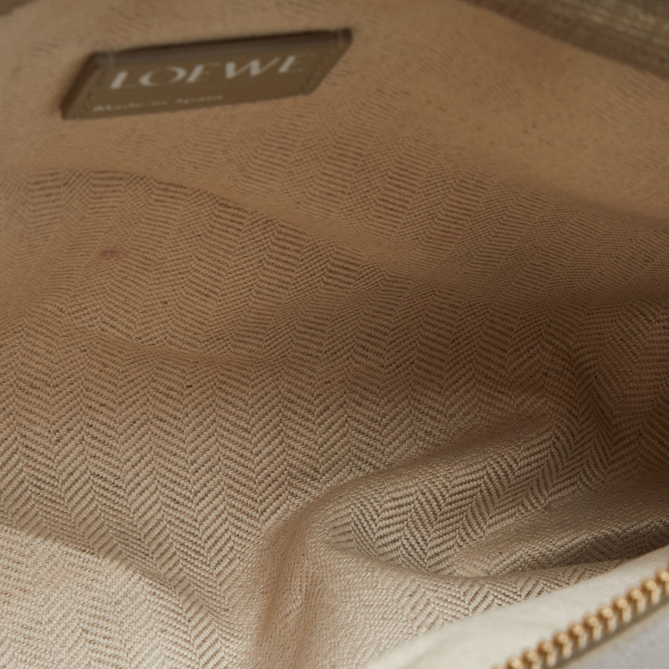 Pre Owned Loewe Beige Leather T Slim Pouch