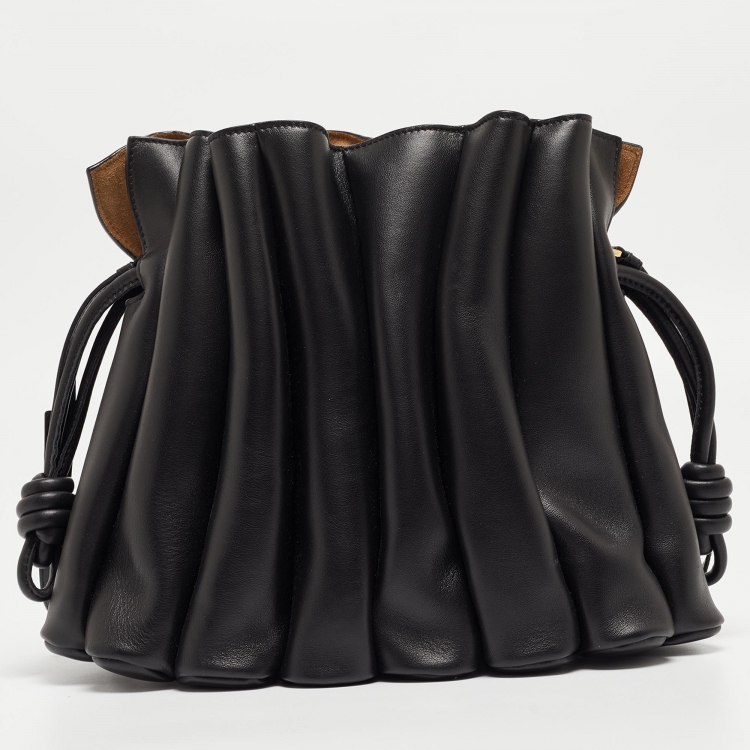 Pre Owned Loewe Black Leather Flamenco Knot Shoulder Bag