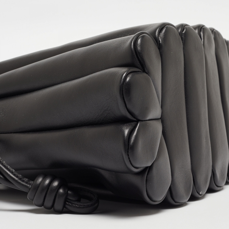 Pre Owned Loewe Black Leather Flamenco Knot Shoulder Bag