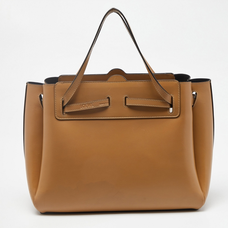 Pre Owned Loewe Beige Leather Lazo Tote