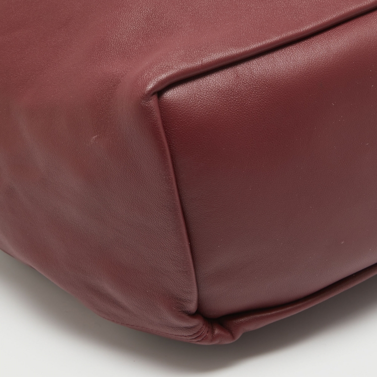 Pre Owned Loewe Burgundy Leather Squeeze Bag