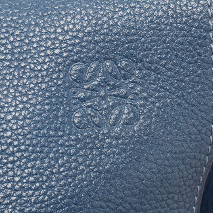 Pre Owned Loewe Blue/Brown Leather Gate Shoulder Bag