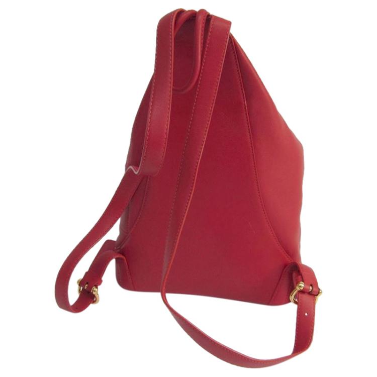Pre Owned Loewe Red Leather Backpack