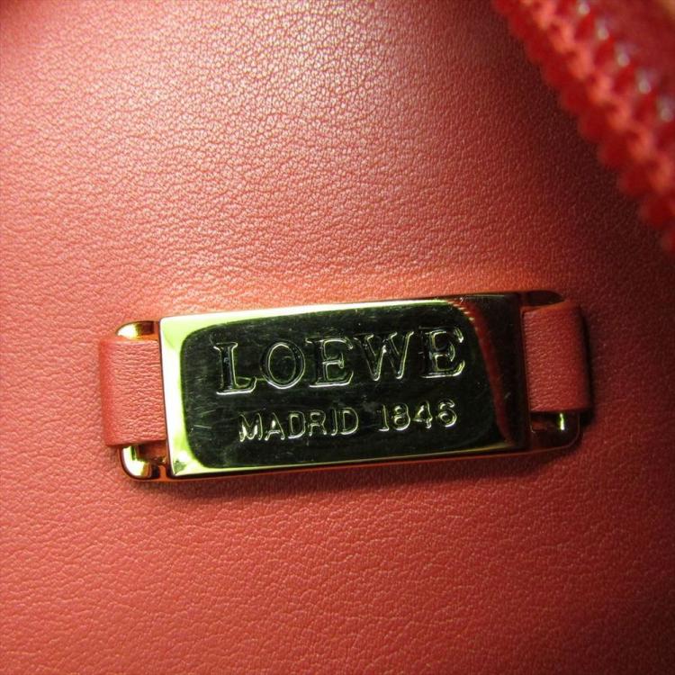 Pre Owned Loewe Red Leather Backpack