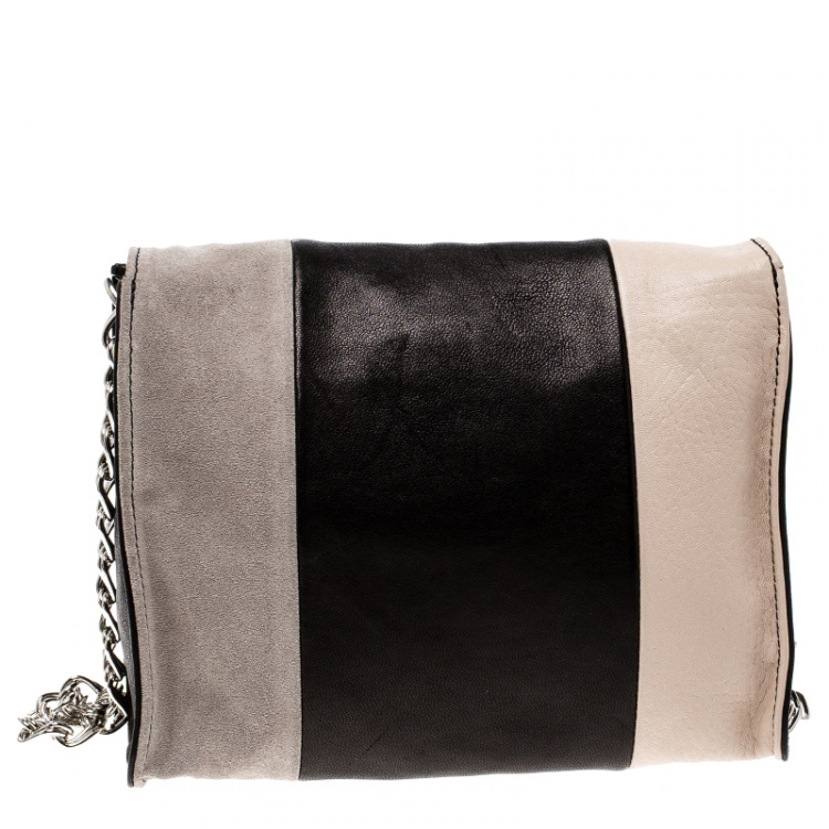 Pre Owned Longchamp Mutlicolor Leather Colorblock Art Walk Crossbody Bag