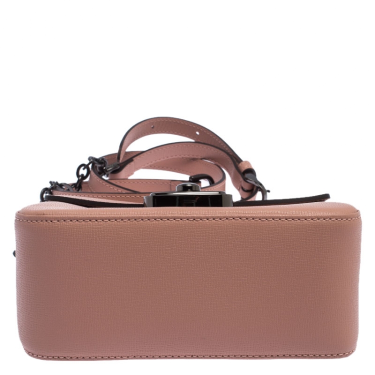 Pre Owned Longchamp Pink Leather Small Le Pliage Heritage Crossbody Bag 