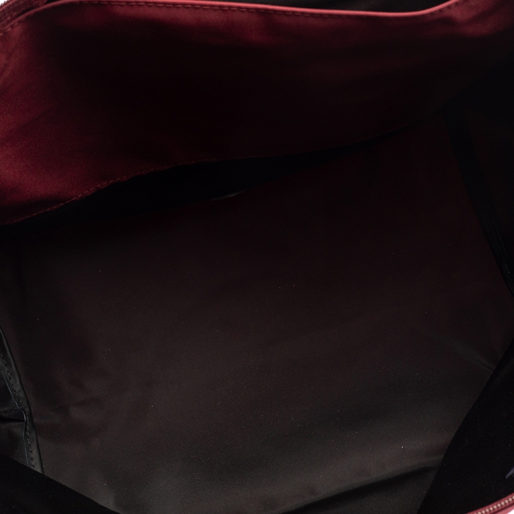 Pre Owned Longchamp Burgundy Nylon Le Pliage Tote
