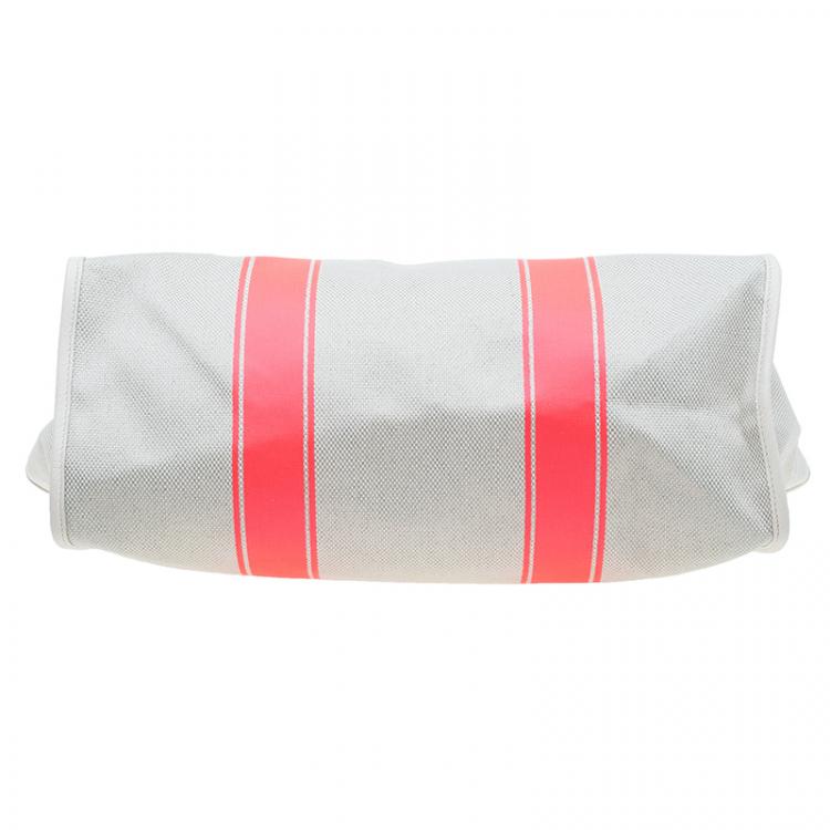 Pre Owned Longchamp Corail Canvas Large Nautique Zip Tote