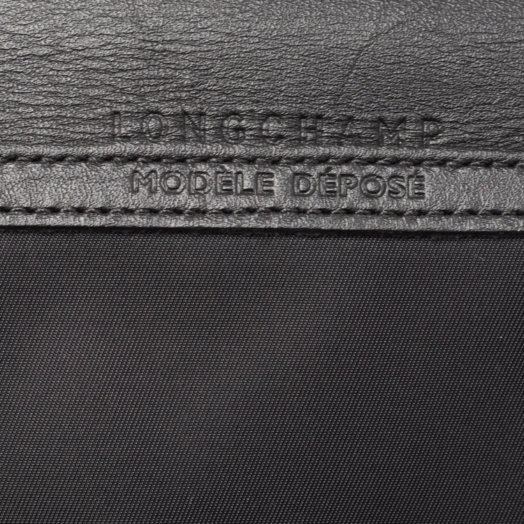 Pre Owned Longchamp Black Nylon and Leather Large Le Pliage Tote