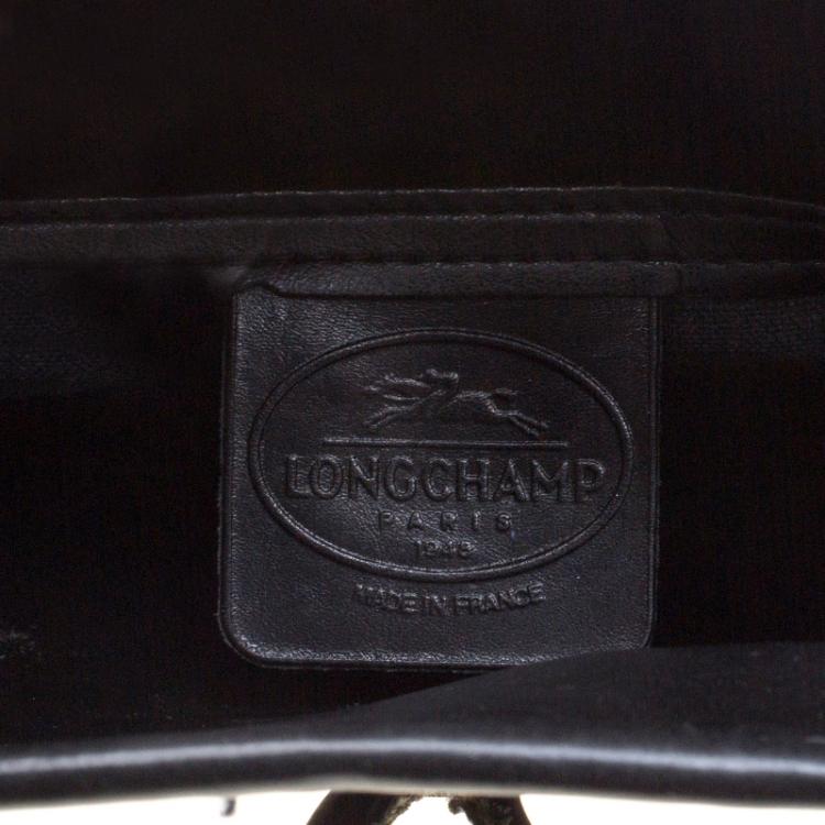Pre Owned Longchamp Black Leather Mini Roseau Tote