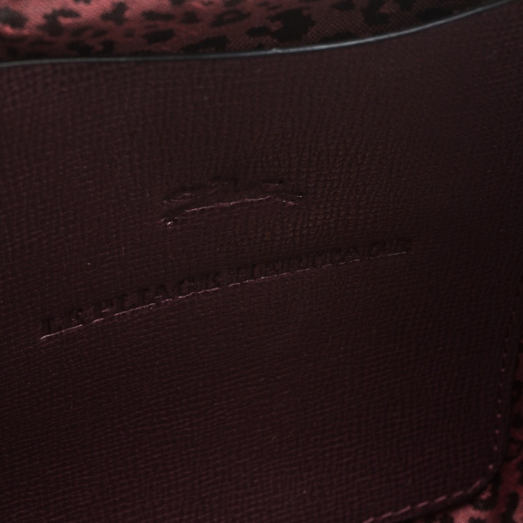 مملوكة مسبقًا  Longchamp Burgundy Leather Small Le Pliage Heritage Tote