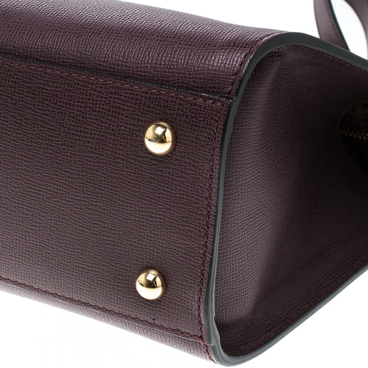 مملوكة مسبقًا  Longchamp Burgundy Leather Small Le Pliage Heritage Tote