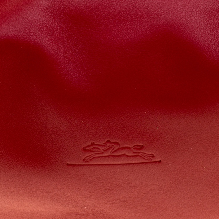 Pre Owned Longchamp Red Leather Hobo 