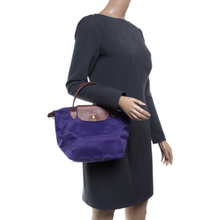 Longchamp Le Pliage Purple Nylon Hobo Shoulder Bag