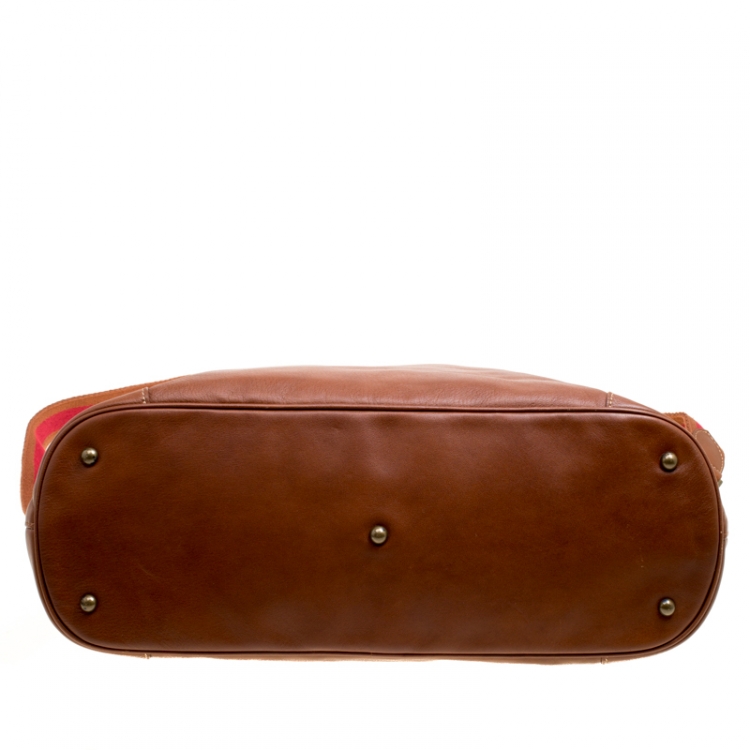 Pre Owned Longchamp Brown Leather Au Sultan Top Handle Bag