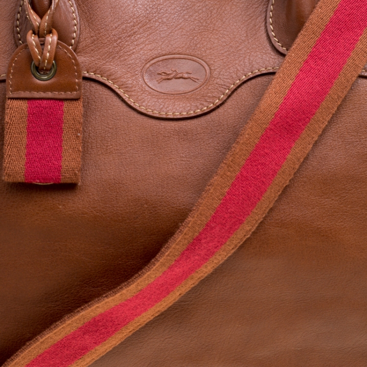 Pre Owned Longchamp Brown Leather Au Sultan Top Handle Bag