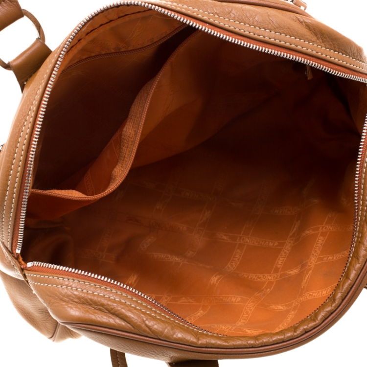 Pre Owned Longchamp Camel Leather Satchel