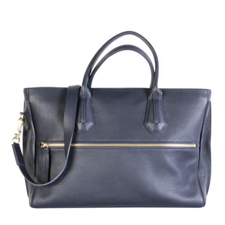Pre Owned Longchamp Blue Leather Tote Bag