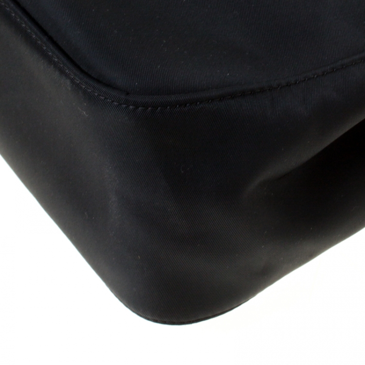 Pre Owned Longchamp Black Nylon and Leather Roseau Tote 