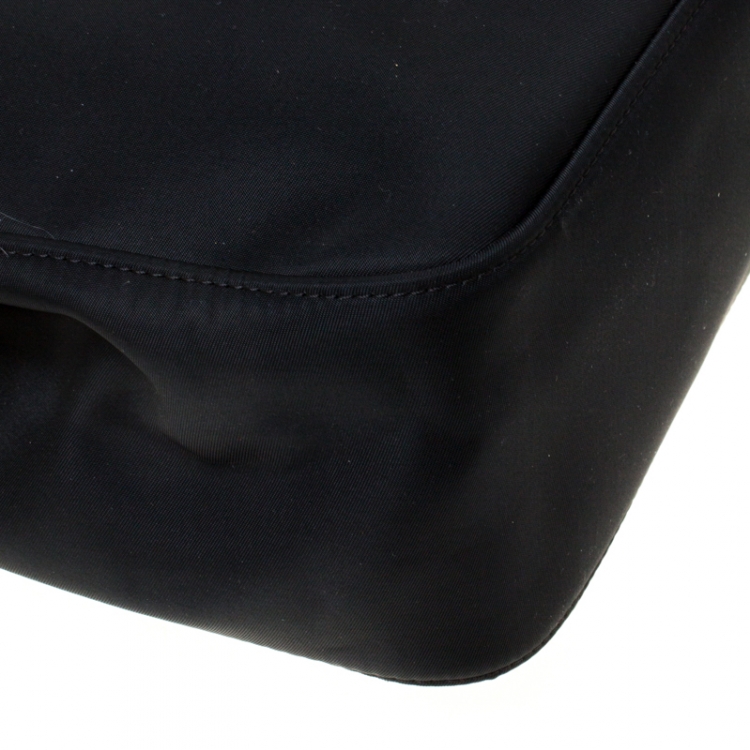 Pre Owned Longchamp Black Nylon and Leather Roseau Tote 
