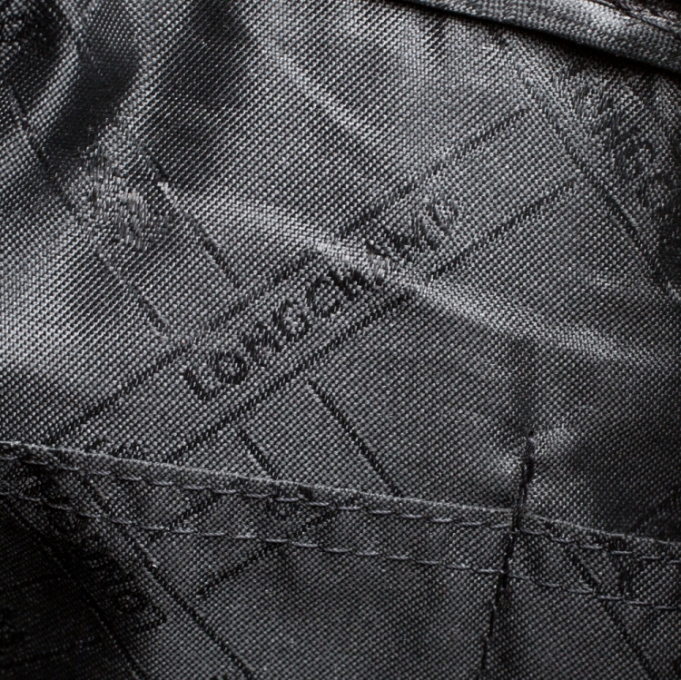 Pre Owned Longchamp Black Leather Roseau Hobo