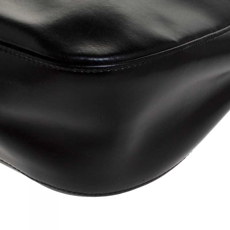 Pre Owned Longchamp Black Leather Roseau Hobo