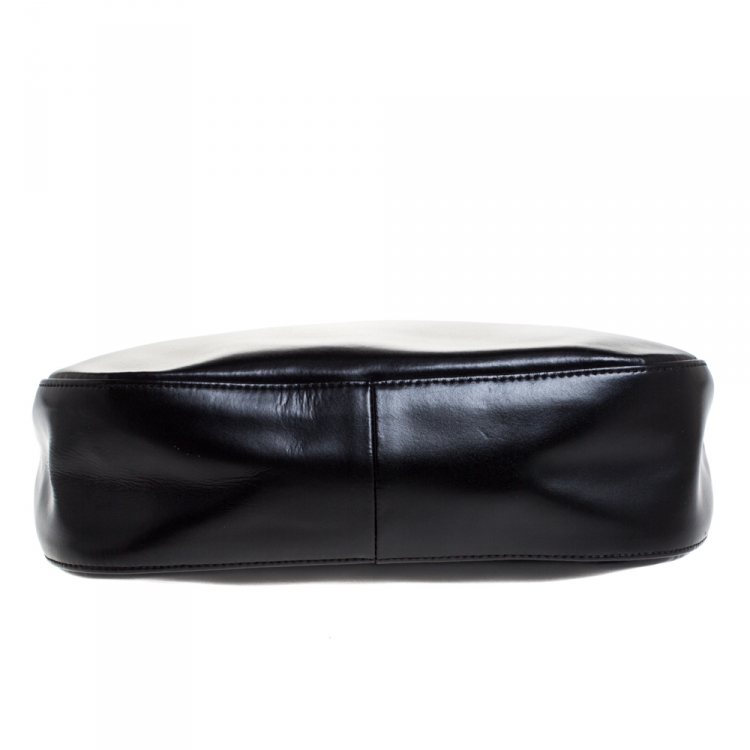 Pre Owned Longchamp Black Leather Roseau Hobo