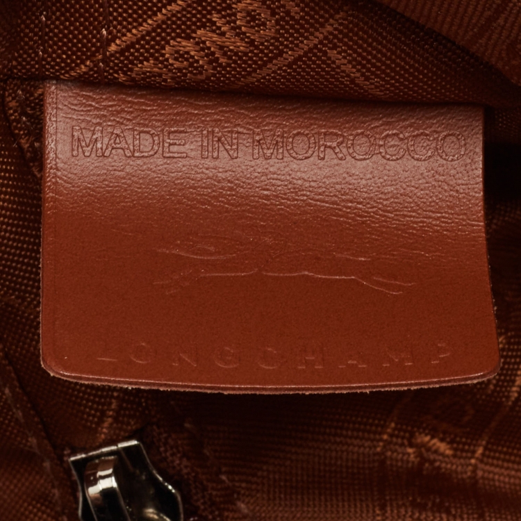 Pre Owned Longchamp Brown Leather Le Foulonne City Bag