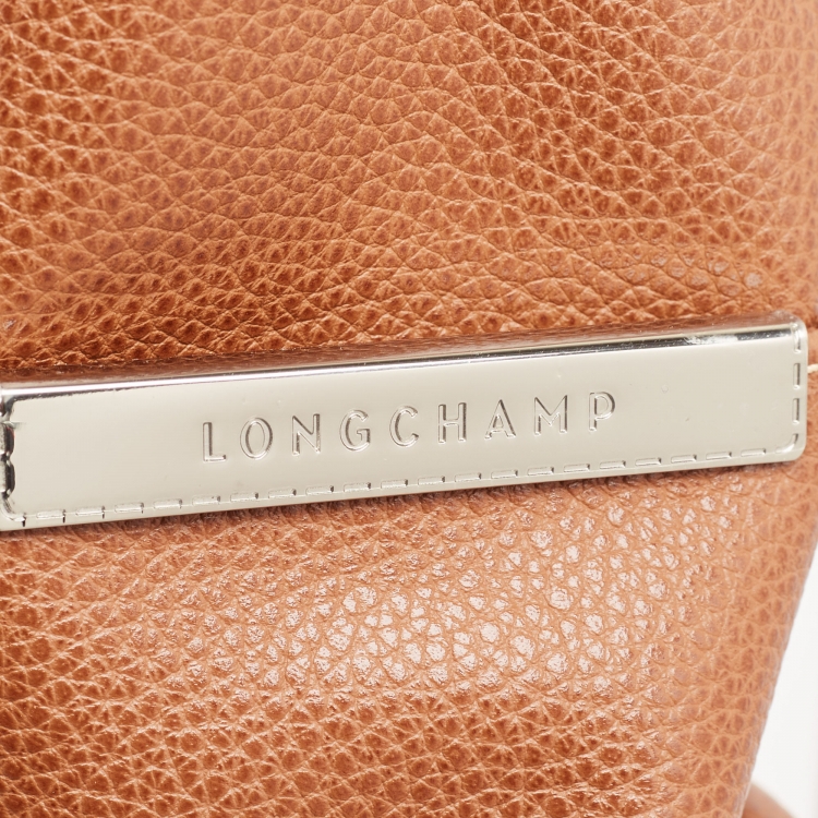 Pre Owned Longchamp Brown Leather Le Foulonne City Bag