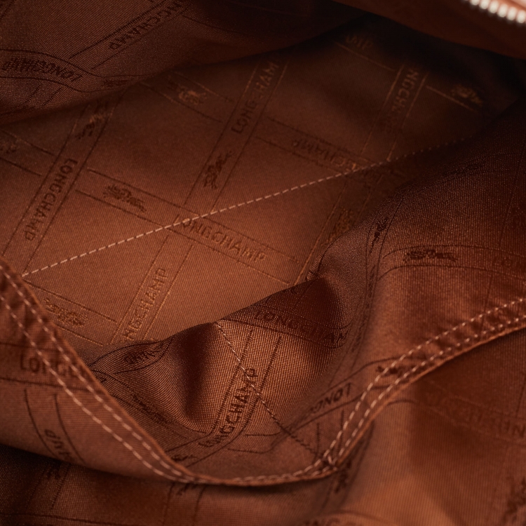 Pre Owned Longchamp Brown Leather Le Foulonne City Bag