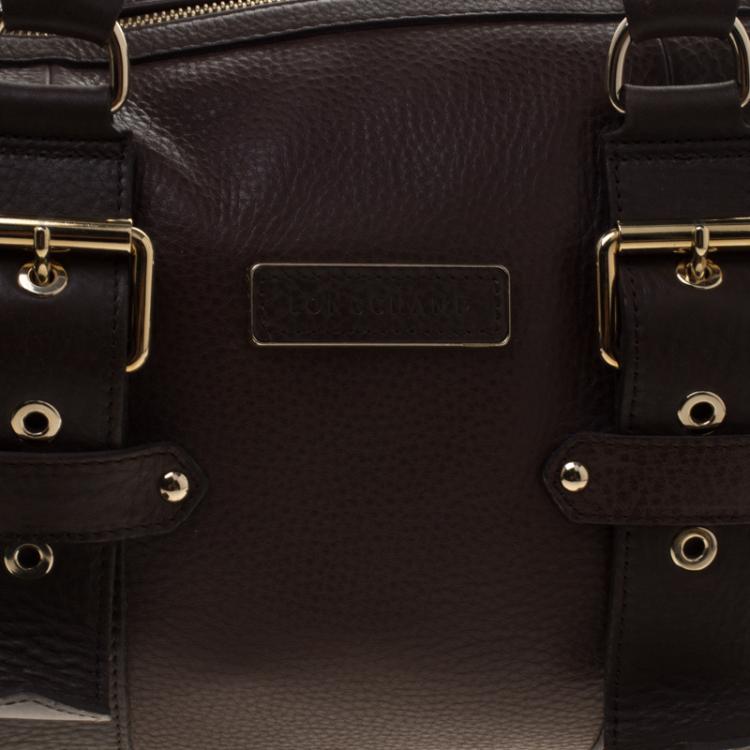 Pre Owned Longchamp Brown Leather Gloucester Bowling Bag