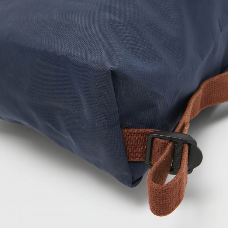 Pre Owned Longchamp Brown/Navy Blue Nylon Le Pliage Backpack