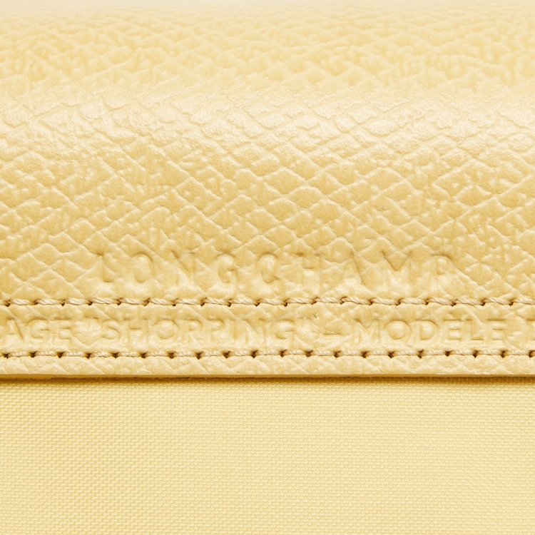 Pre Owned Longchamp Yellow Nylon and Leather Le Pliage Tote