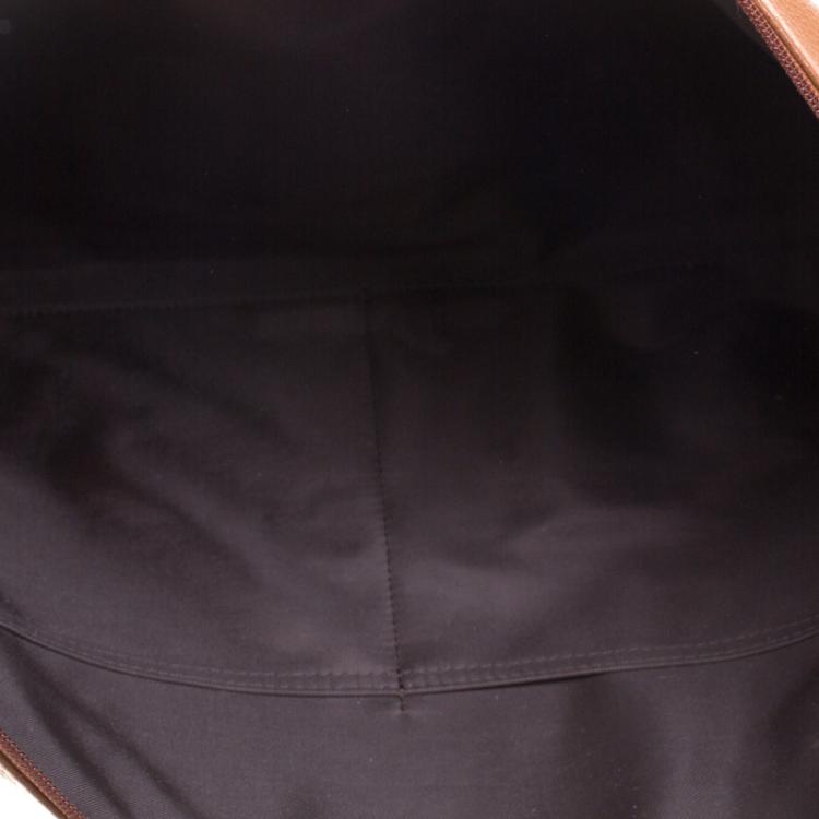 Pre Owned Longchamp Brown Leather Business Briefcase Bag
