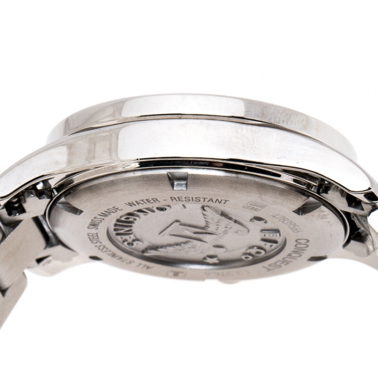 Pre Owned Longines Blue Stainless Steel Conquest L3.376.4 Women's Wristwatch 29 MM