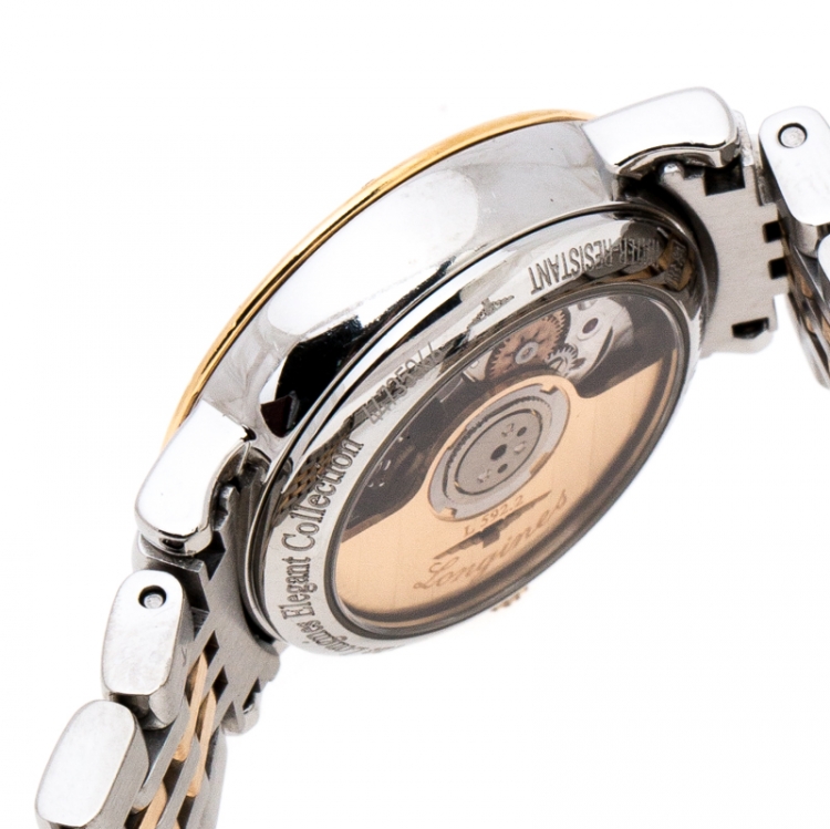 Pre Owned Longines Mother of Pearl 18K Rose Gold Stainless Steel Elegant Collection L4.309.5 Women's Wristwatch 25.50 mm
