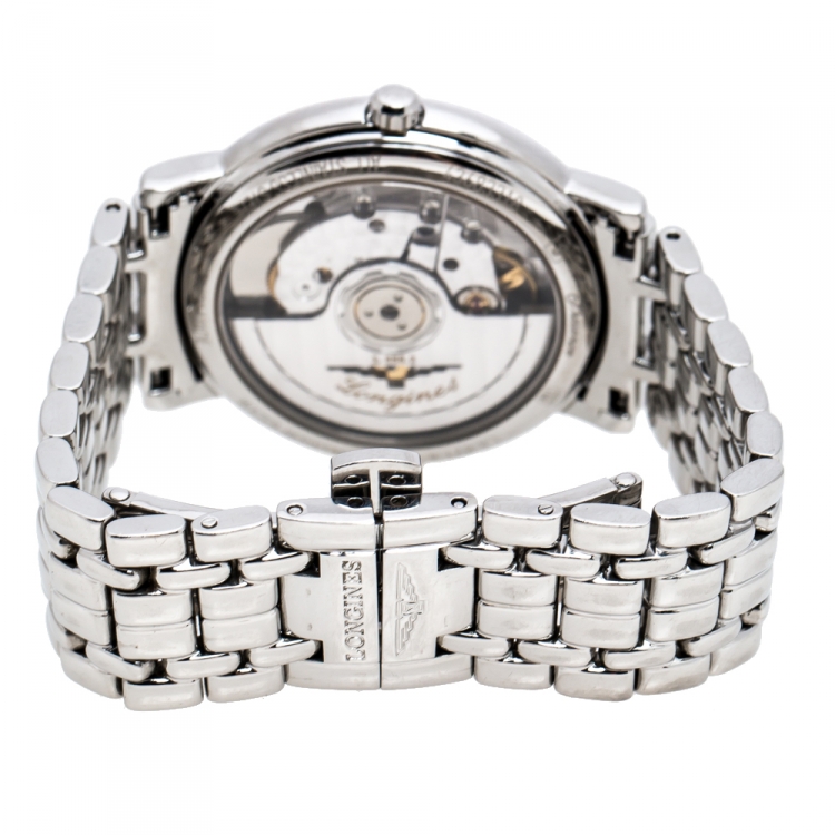 Pre Owned Longines White Stainless Steel Presence L4.821.4 Women's Wristwatch 34.50 mm